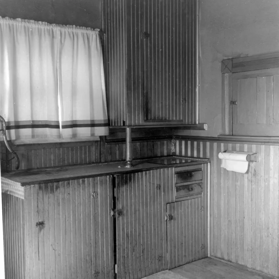 Kitchen cabinets, circa 1910.