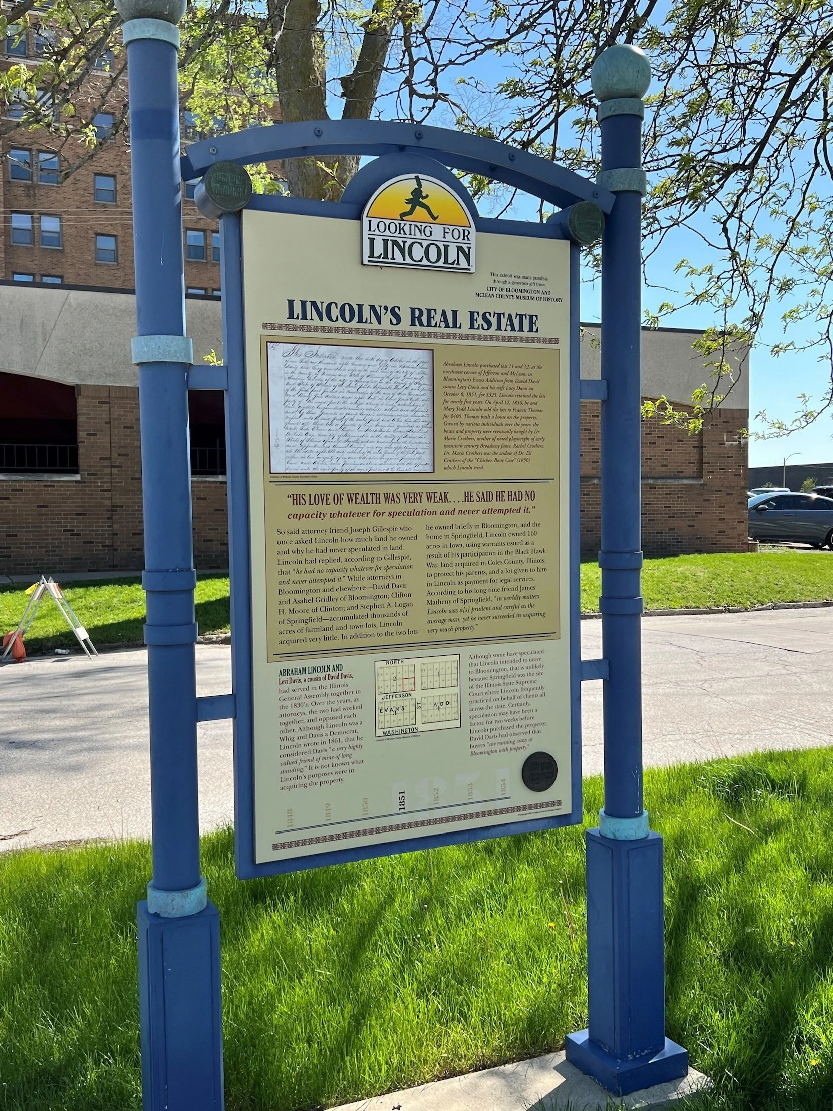 Historical marker sign titled 