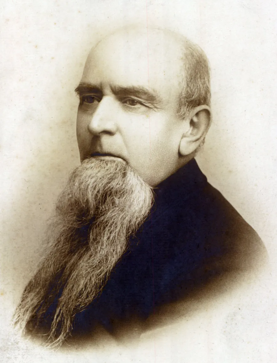 portrait of a white man with a very long beard